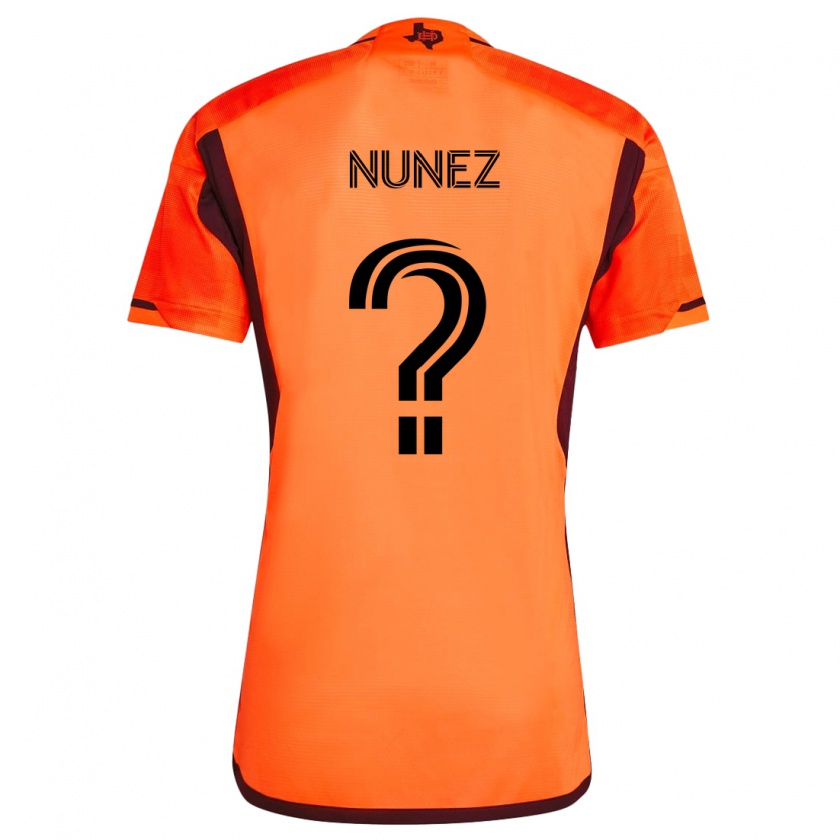 Kandiny Enfant Maillot José Núñez #0 Orange Noir Tenues Domicile 2024/25 T-Shirt