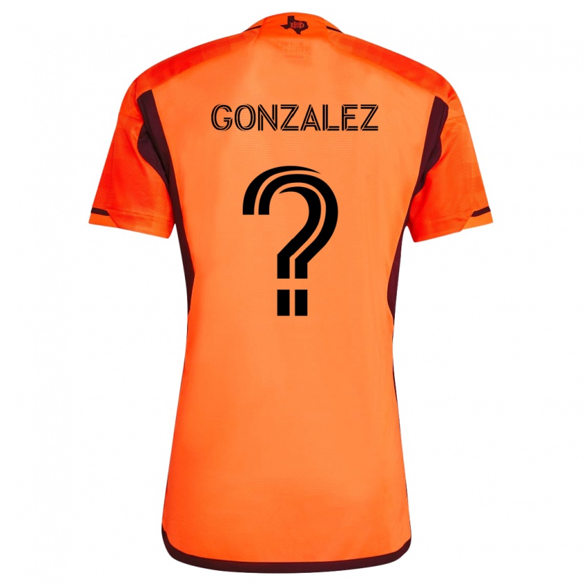 Kandiny Enfant Maillot Axel Gonzalez #0 Orange Noir Tenues Domicile 2024/25 T-Shirt