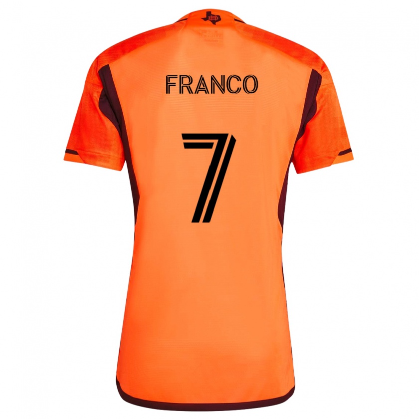 Kandiny Enfant Maillot Iván Franco #7 Orange Noir Tenues Domicile 2024/25 T-Shirt