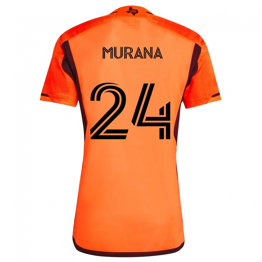 Kandiny Enfant Maillot Mujeeb Murana #24 Orange Noir Tenues Domicile 2024/25 T-Shirt