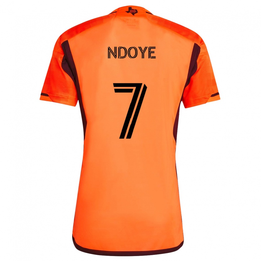 Kandiny Enfant Maillot Papa Ndoye #7 Orange Noir Tenues Domicile 2024/25 T-Shirt