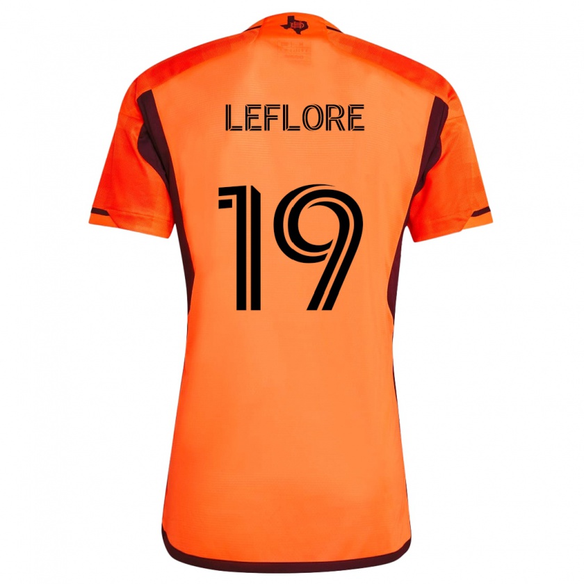 Kandiny Enfant Maillot Isaiah Leflore #19 Orange Noir Tenues Domicile 2024/25 T-Shirt