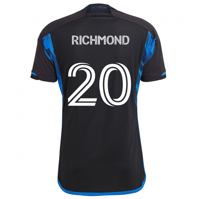 Kandiny Enfant Maillot Will Richmond #20 Bleu Noir Tenues Domicile 2024/25 T-Shirt