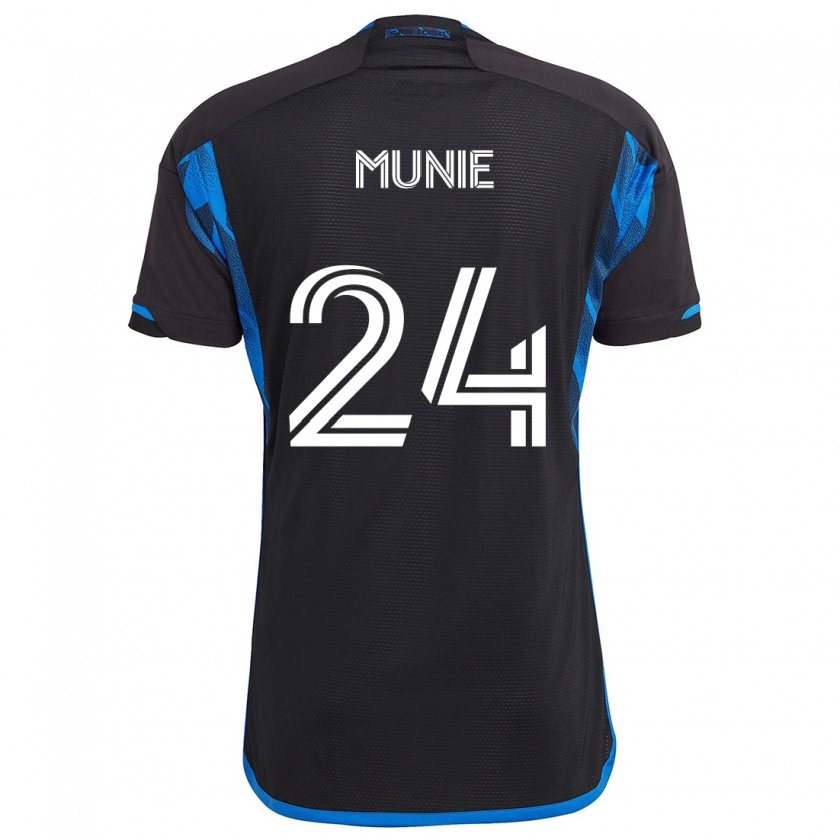 Kandiny Enfant Maillot Daniel Munie #24 Bleu Noir Tenues Domicile 2024/25 T-Shirt