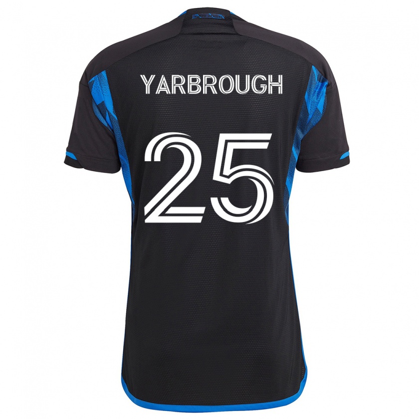 Kandiny Enfant Maillot William Yarbrough #25 Bleu Noir Tenues Domicile 2024/25 T-Shirt