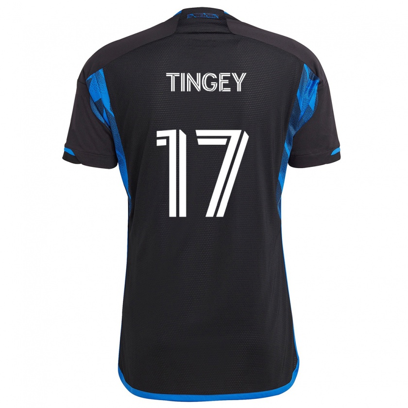 Kandiny Enfant Maillot Keegan Tingey #17 Bleu Noir Tenues Domicile 2024/25 T-Shirt