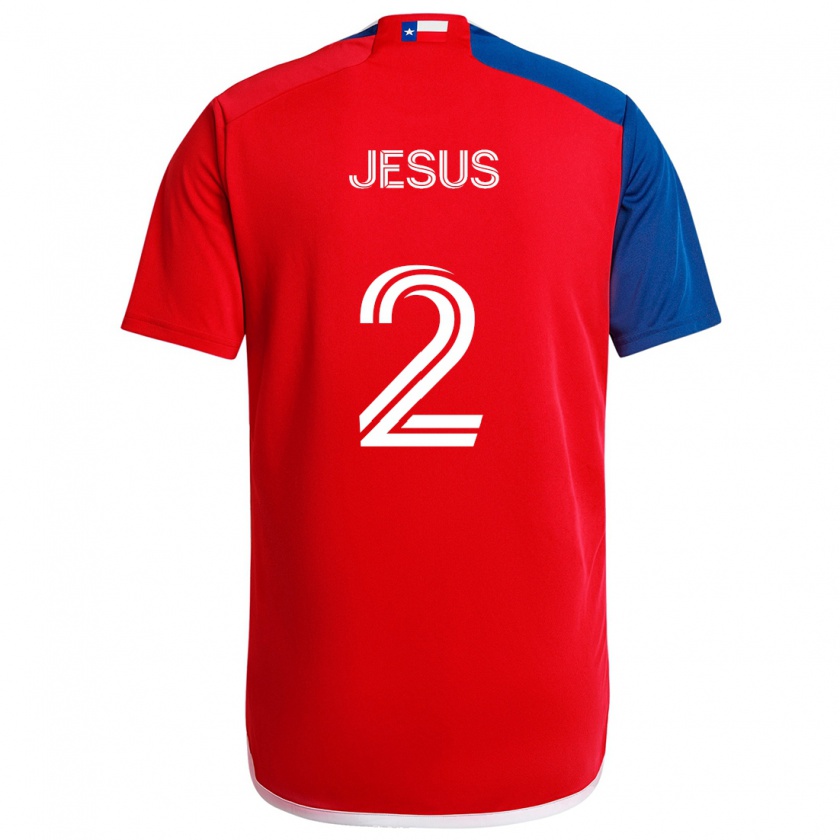 Kandiny Enfant Maillot Geovane Jesus #2 Bleu Rouge Tenues Domicile 2024/25 T-Shirt