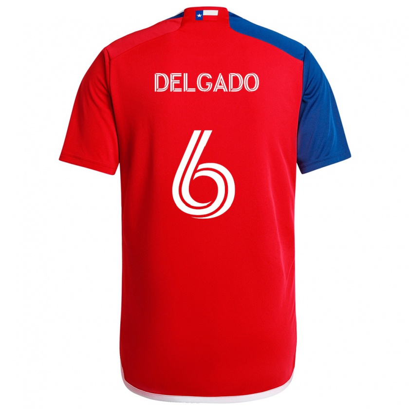 Kandiny Enfant Maillot Patrickson Delgado #6 Bleu Rouge Tenues Domicile 2024/25 T-Shirt