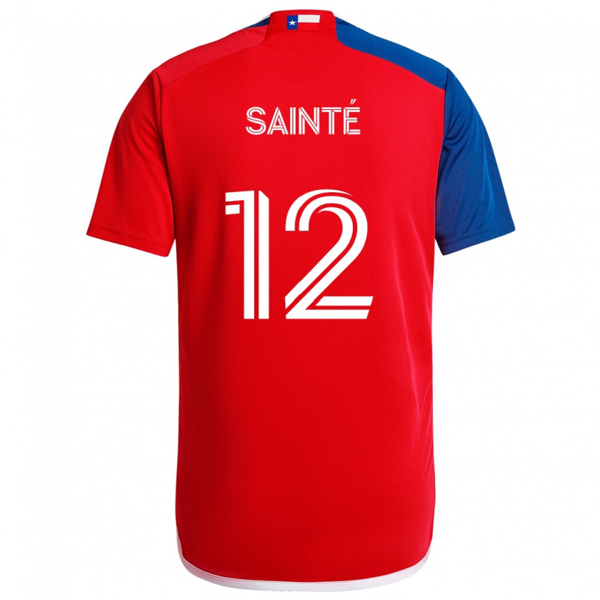 Kandiny Enfant Maillot Carl Sainté #12 Bleu Rouge Tenues Domicile 2024/25 T-Shirt