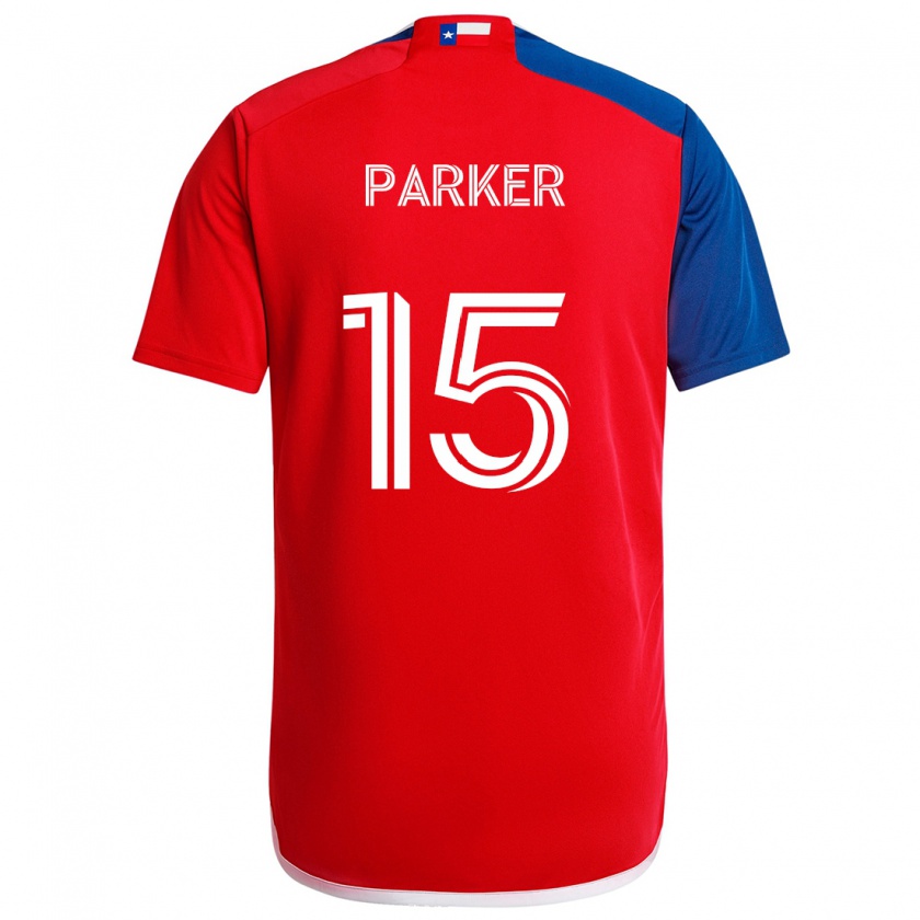 Kandiny Enfant Maillot Isaiah Parker #15 Bleu Rouge Tenues Domicile 2024/25 T-Shirt