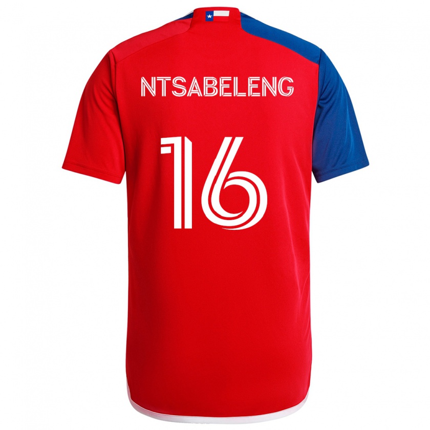 Kandiny Enfant Maillot Tsiki Ntsabeleng #16 Bleu Rouge Tenues Domicile 2024/25 T-Shirt