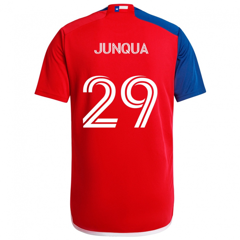 Kandiny Enfant Maillot Sam Junqua #29 Bleu Rouge Tenues Domicile 2024/25 T-Shirt