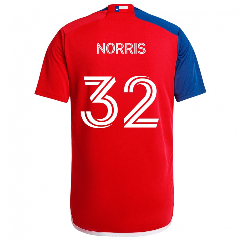 Kandiny Enfant Maillot Nolan Norris #32 Bleu Rouge Tenues Domicile 2024/25 T-Shirt