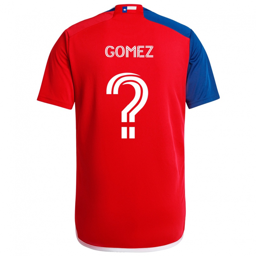 Kandiny Enfant Maillot Victor Gomez #0 Bleu Rouge Tenues Domicile 2024/25 T-Shirt