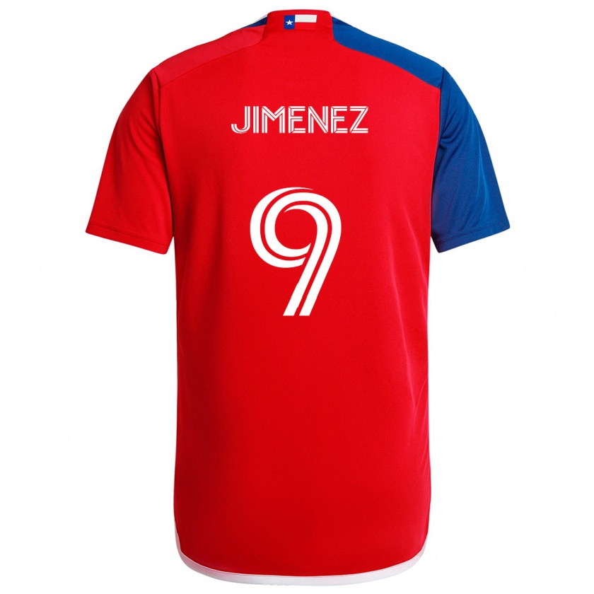 Kandiny Enfant Maillot Jesús Jiménez #9 Bleu Rouge Tenues Domicile 2024/25 T-Shirt