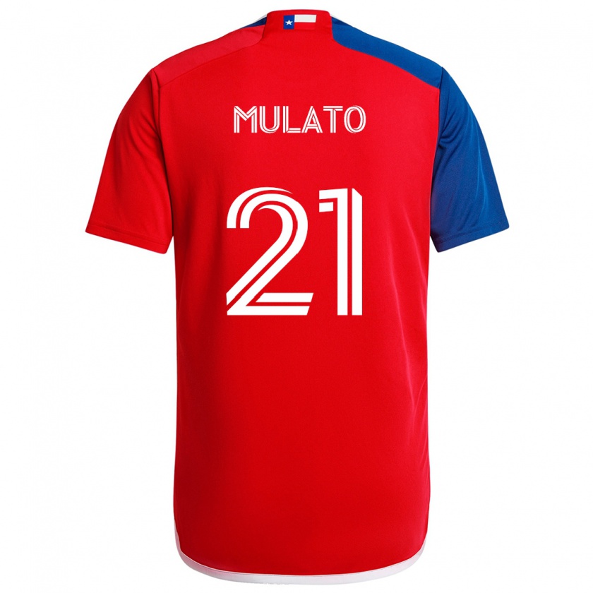 Kandiny Enfant Maillot José Mulato #21 Bleu Rouge Tenues Domicile 2024/25 T-Shirt