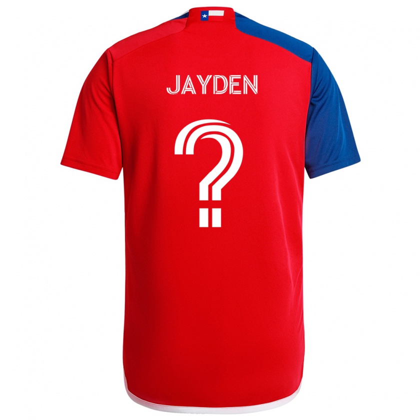 Kandiny Enfant Maillot Rus Jayden #0 Bleu Rouge Tenues Domicile 2024/25 T-Shirt