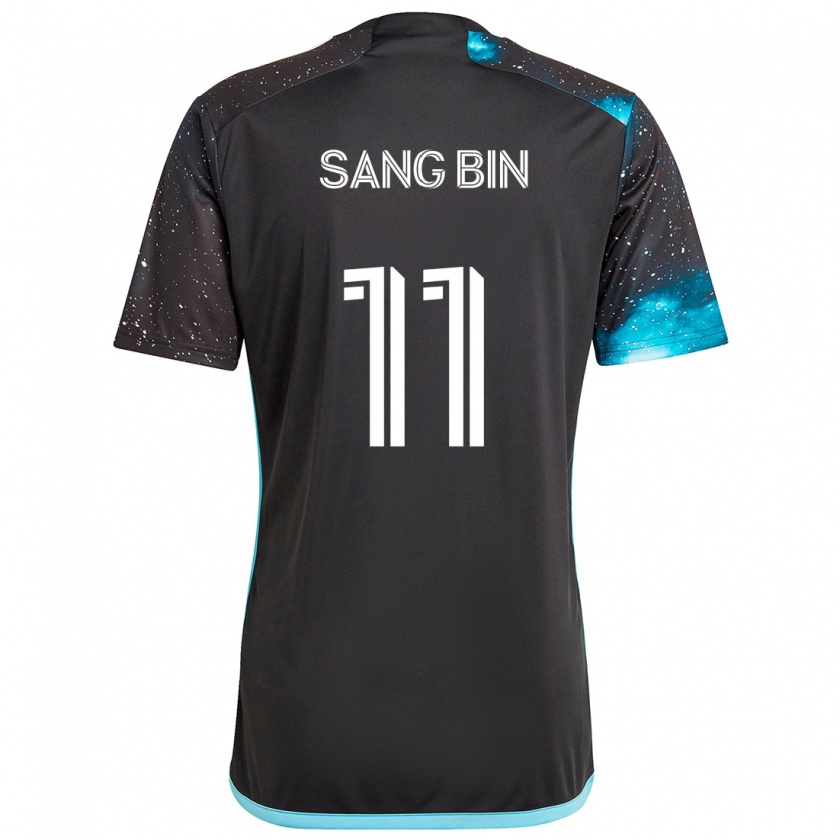 Kandiny Enfant Maillot Sang-Bin Jeong #11 Noir Bleu Tenues Domicile 2024/25 T-Shirt