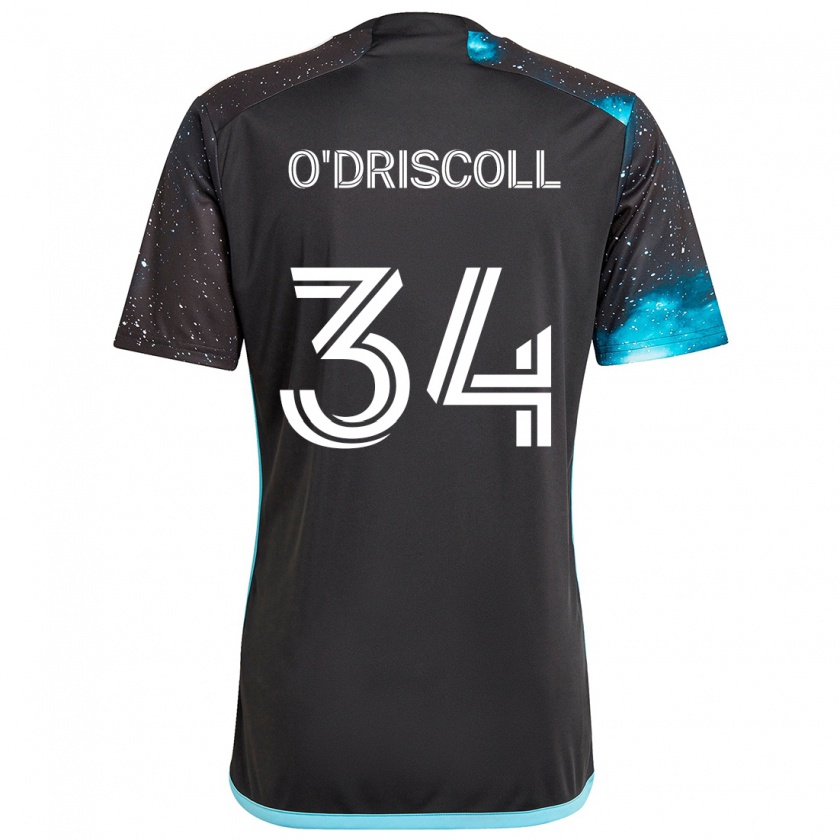 Kandiny Enfant Maillot Rory O'driscoll #34 Noir Bleu Tenues Domicile 2024/25 T-Shirt