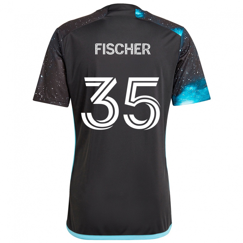 Kandiny Enfant Maillot Britton Fischer #35 Noir Bleu Tenues Domicile 2024/25 T-Shirt