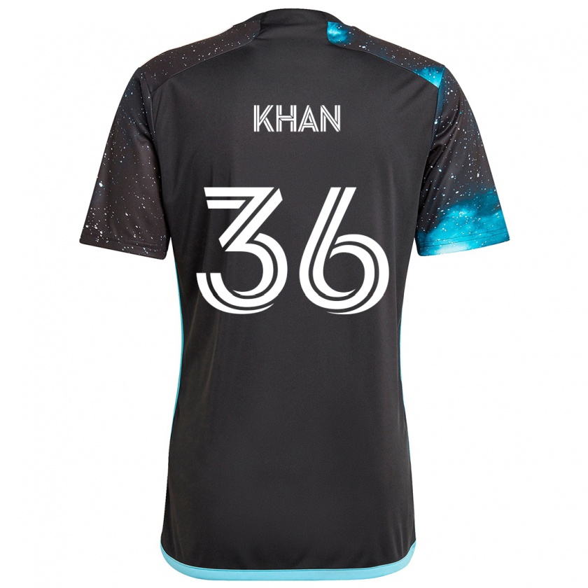 Kandiny Enfant Maillot Molik Khan #36 Noir Bleu Tenues Domicile 2024/25 T-Shirt