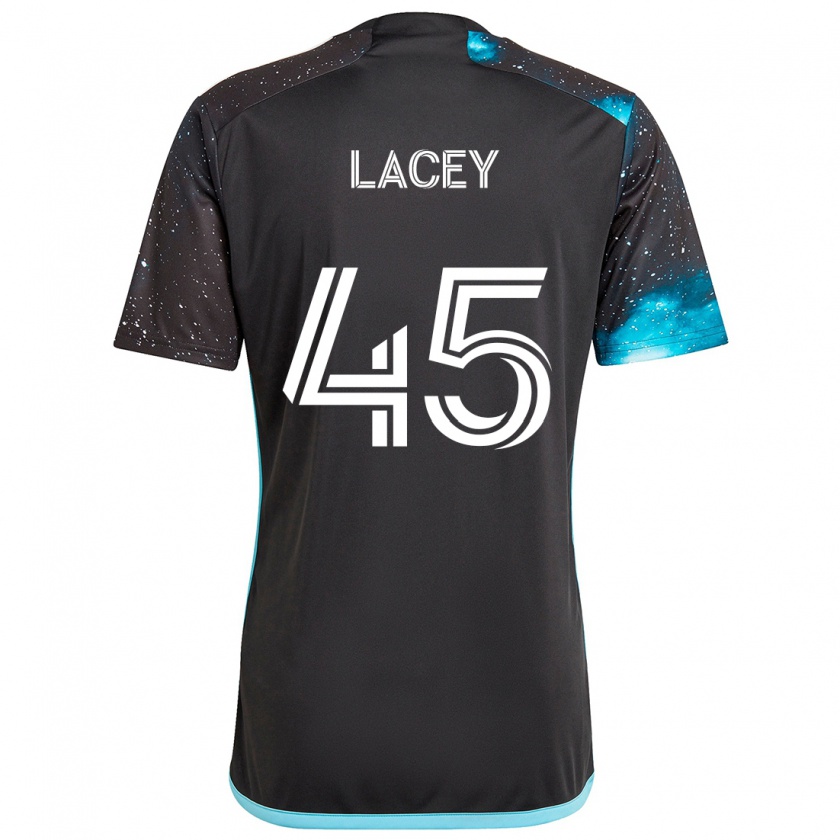 Kandiny Enfant Maillot Kameron Lacey #45 Noir Bleu Tenues Domicile 2024/25 T-Shirt