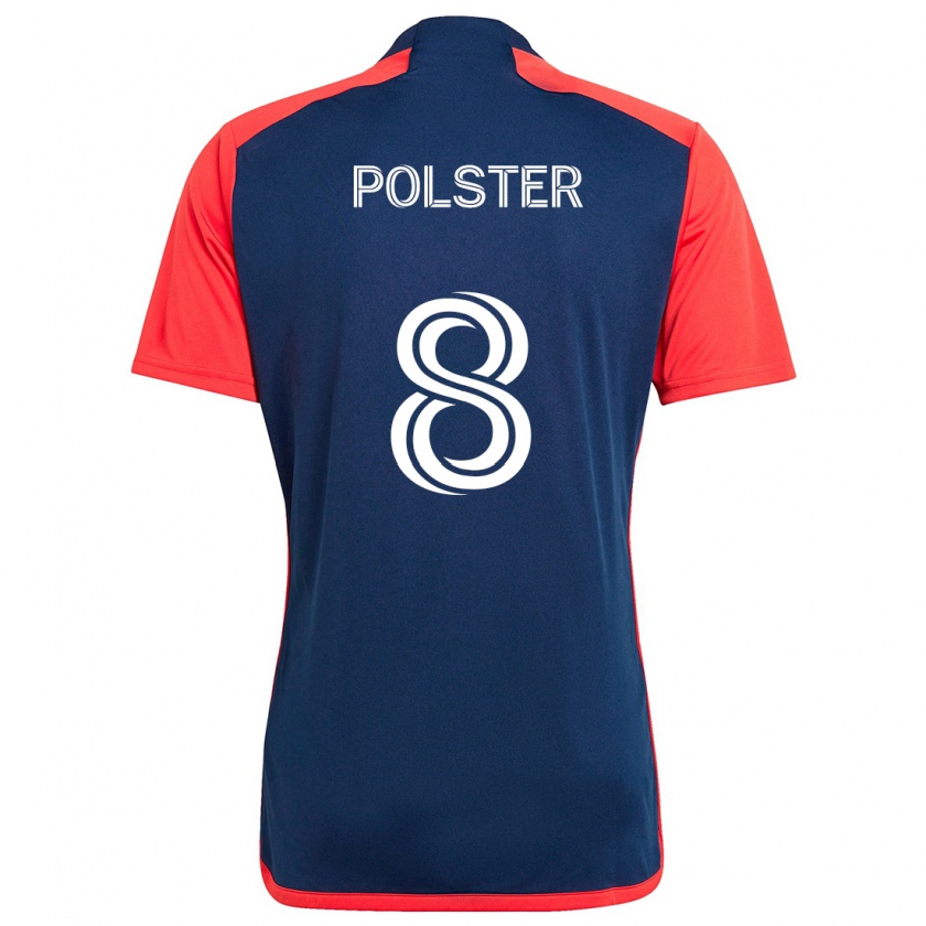 Kandiny Enfant Maillot Matt Polster #8 Bleu Rouge Tenues Domicile 2024/25 T-Shirt