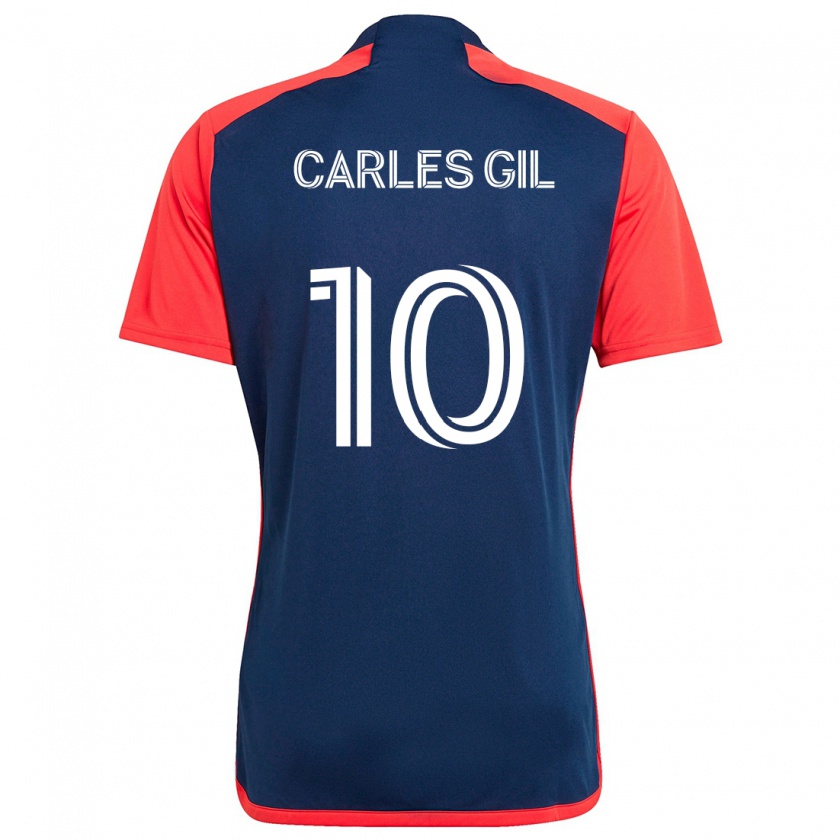 Kandiny Enfant Maillot Carles Gil #10 Bleu Rouge Tenues Domicile 2024/25 T-Shirt