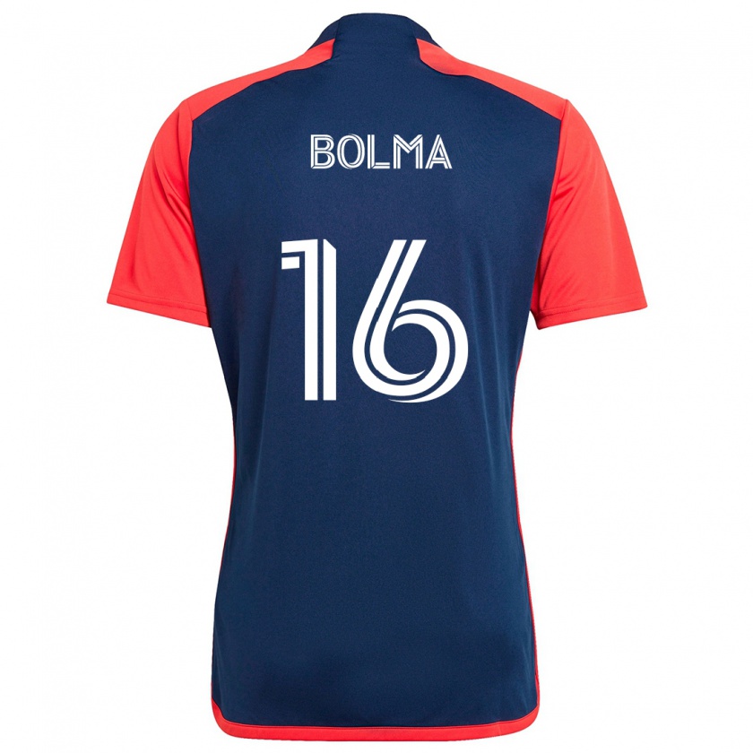 Kandiny Enfant Maillot Josh Bolma #16 Bleu Rouge Tenues Domicile 2024/25 T-Shirt