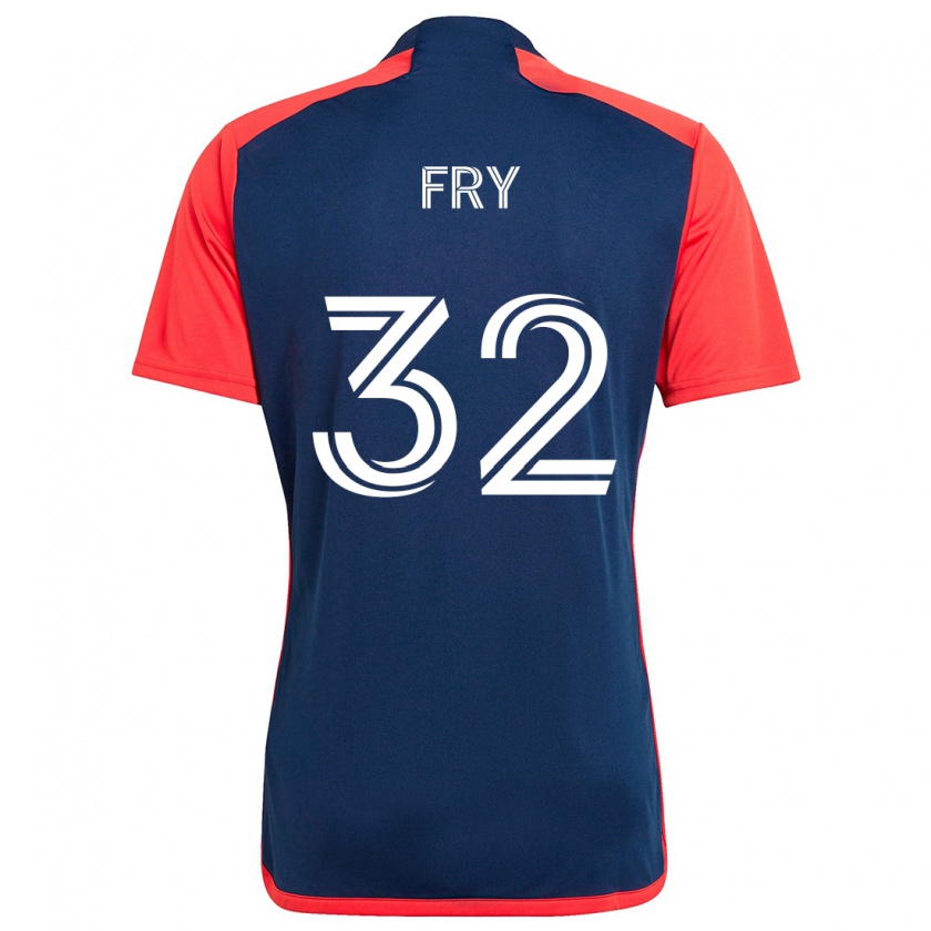 Kandiny Enfant Maillot Malcolm Fry #32 Bleu Rouge Tenues Domicile 2024/25 T-Shirt