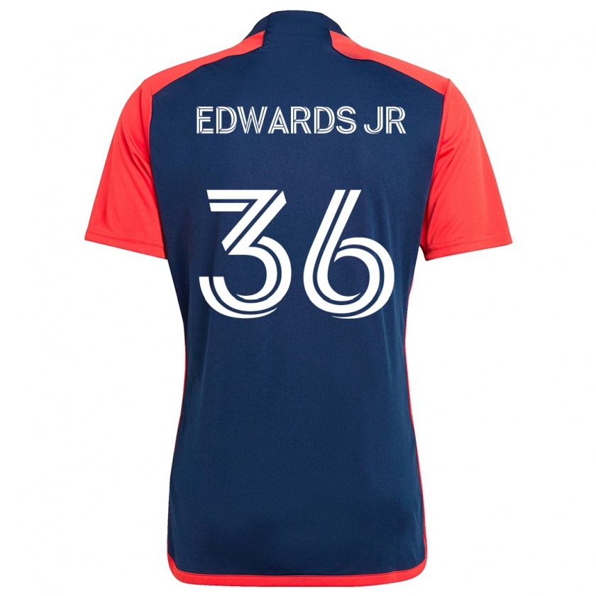 Kandiny Enfant Maillot Earl Edwards Jr. #36 Bleu Rouge Tenues Domicile 2024/25 T-Shirt