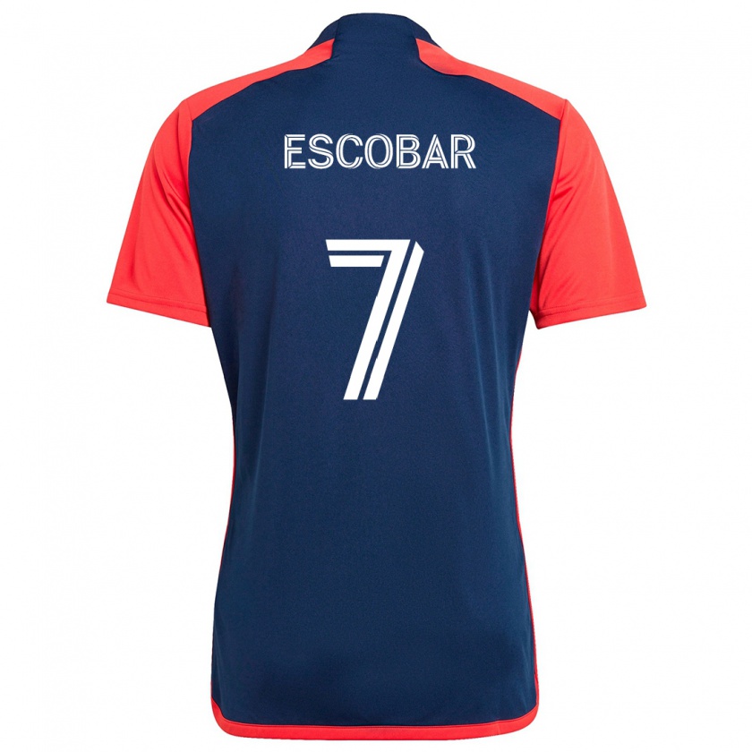 Kandiny Enfant Maillot Olger Escobar #7 Bleu Rouge Tenues Domicile 2024/25 T-Shirt