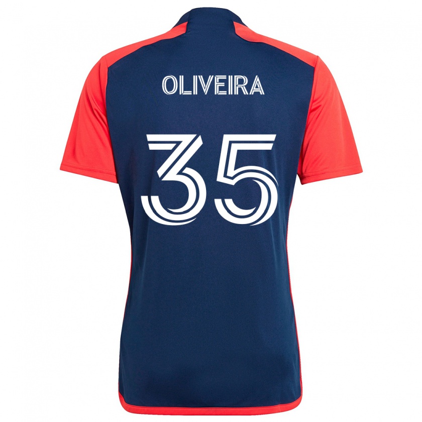 Kandiny Enfant Maillot Cristiano Oliveira #35 Bleu Rouge Tenues Domicile 2024/25 T-Shirt