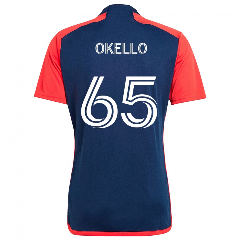 Kandiny Enfant Maillot Noble Okello #65 Bleu Rouge Tenues Domicile 2024/25 T-Shirt