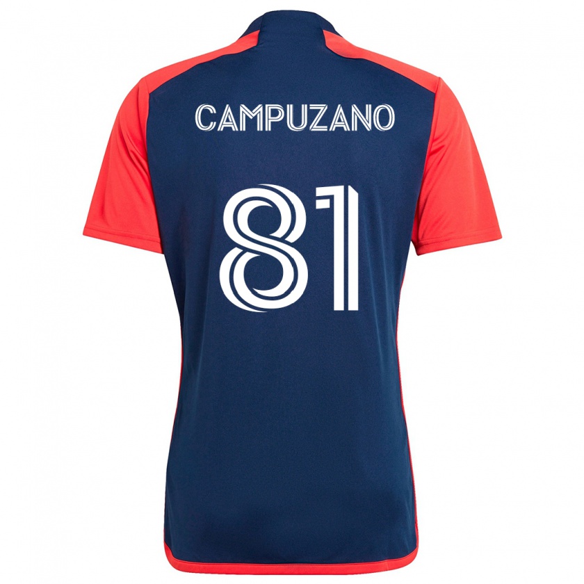 Kandiny Enfant Maillot Nico Campuzano #81 Bleu Rouge Tenues Domicile 2024/25 T-Shirt