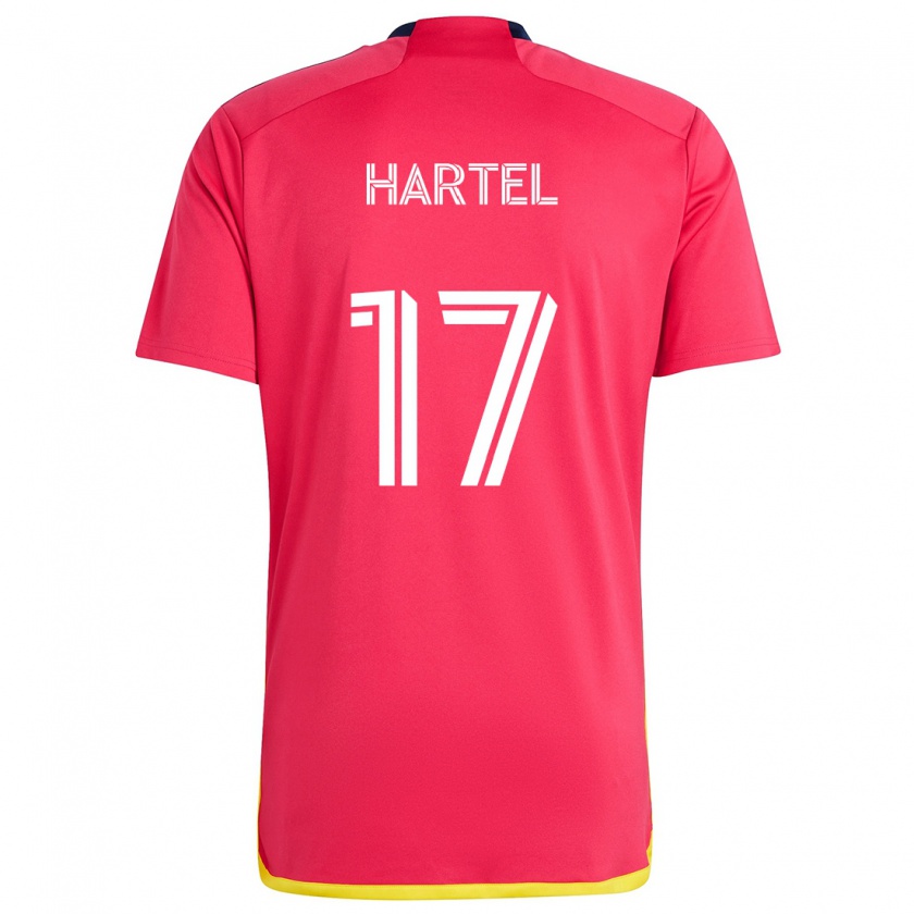 Kandiny Enfant Maillot Marcel Hartel #17 Rouge Bleu Tenues Domicile 2024/25 T-Shirt