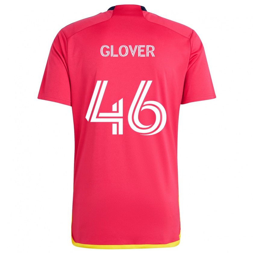 Kandiny Enfant Maillot Caden Glover #46 Rouge Bleu Tenues Domicile 2024/25 T-Shirt