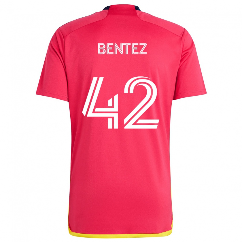 Kandiny Enfant Maillot Óscar Benítez #42 Rouge Bleu Tenues Domicile 2024/25 T-Shirt