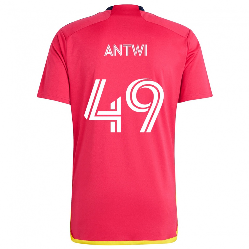 Kandiny Enfant Maillot Seth Antwi #49 Rouge Bleu Tenues Domicile 2024/25 T-Shirt