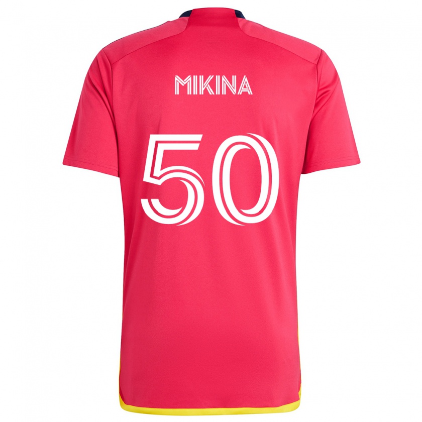 Kandiny Enfant Maillot Gabriel Mikina #50 Rouge Bleu Tenues Domicile 2024/25 T-Shirt