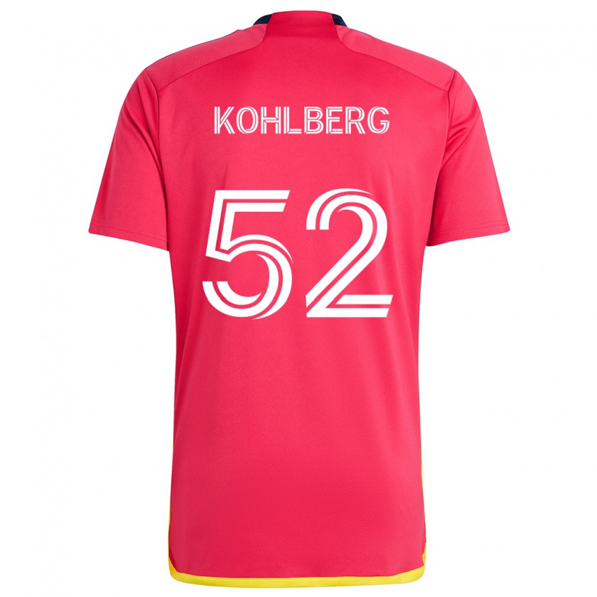 Kandiny Enfant Maillot Andrew Kohlberg #52 Rouge Bleu Tenues Domicile 2024/25 T-Shirt