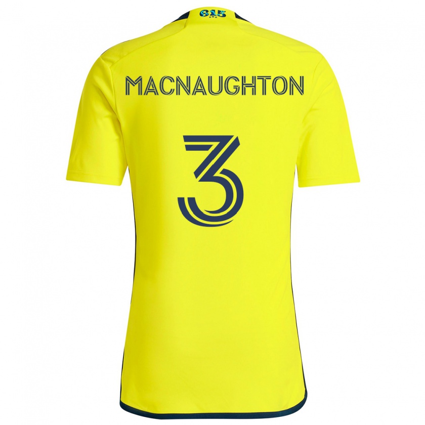 Kandiny Enfant Maillot Lukas Macnaughton #3 Jaune Bleu Tenues Domicile 2024/25 T-Shirt