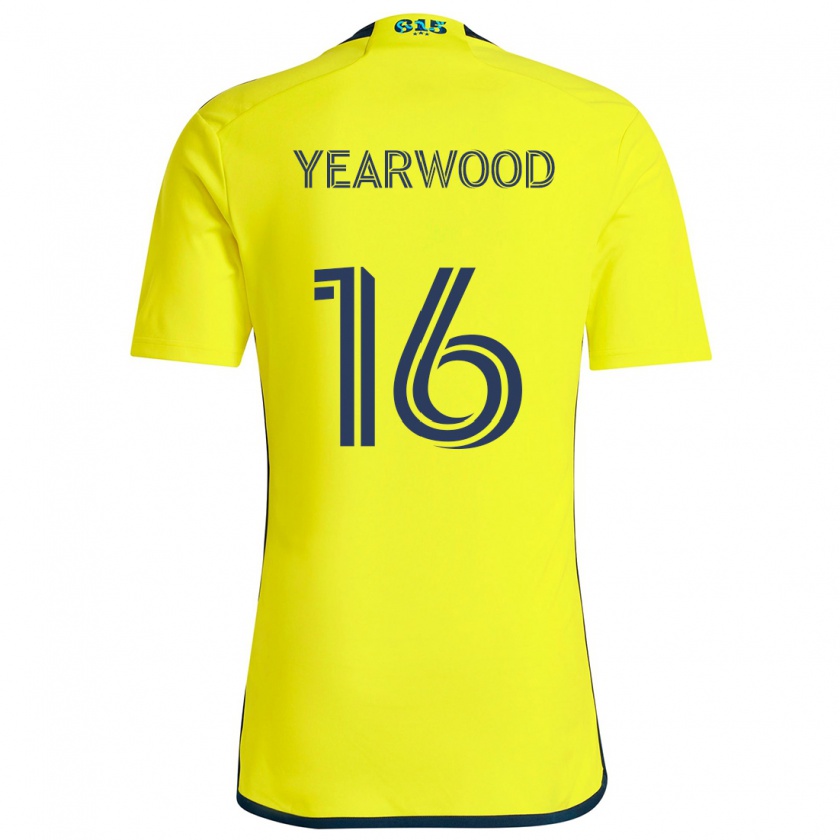 Kandiny Enfant Maillot Dru Yearwood #16 Jaune Bleu Tenues Domicile 2024/25 T-Shirt