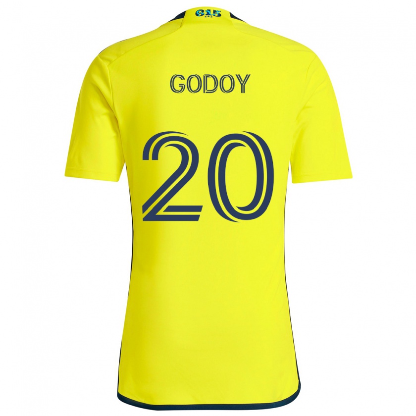 Kandiny Enfant Maillot Aníbal Godoy #20 Jaune Bleu Tenues Domicile 2024/25 T-Shirt