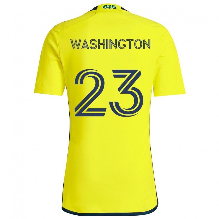 Kandiny Enfant Maillot Taylor Washington #23 Jaune Bleu Tenues Domicile 2024/25 T-Shirt