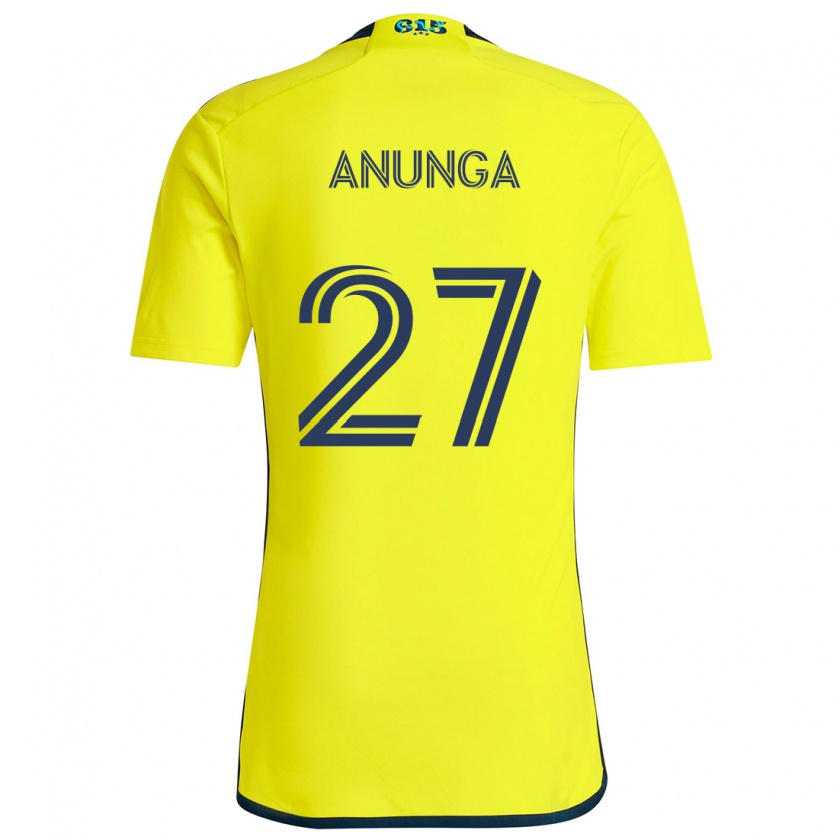 Kandiny Enfant Maillot Tah Anunga #27 Jaune Bleu Tenues Domicile 2024/25 T-Shirt