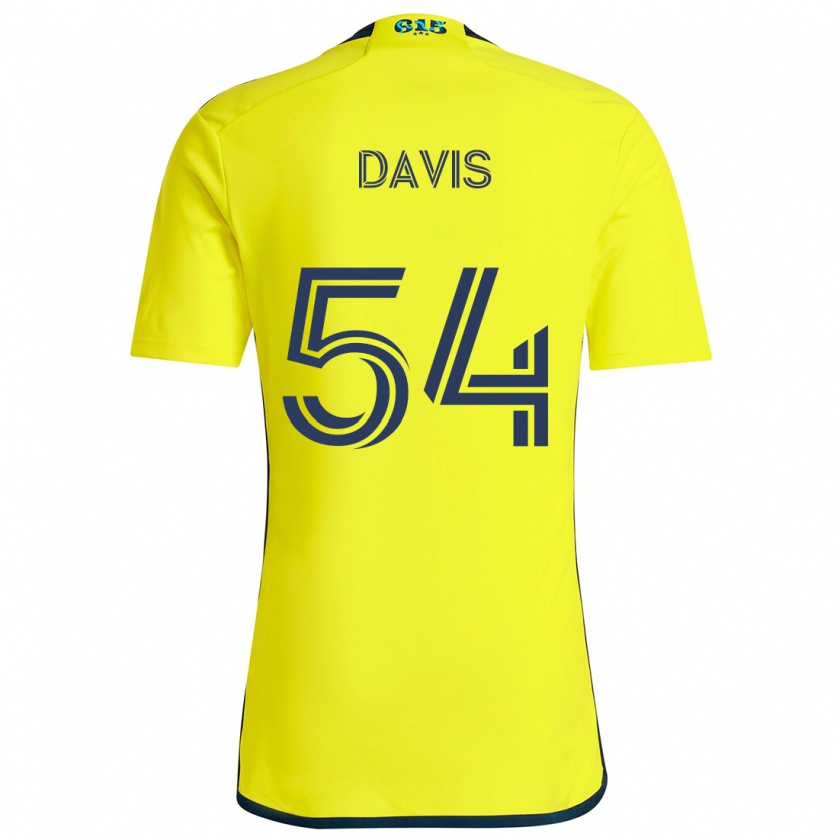 Kandiny Enfant Maillot Sean Davis #54 Jaune Bleu Tenues Domicile 2024/25 T-Shirt