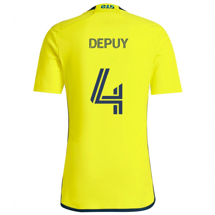 Kandiny Enfant Maillot Nick Depuy #4 Jaune Bleu Tenues Domicile 2024/25 T-Shirt