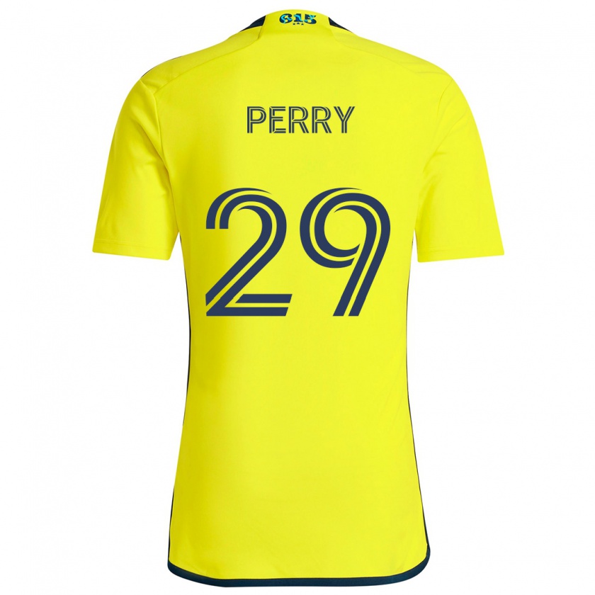 Kandiny Enfant Maillot Nebiyou Perry #29 Jaune Bleu Tenues Domicile 2024/25 T-Shirt