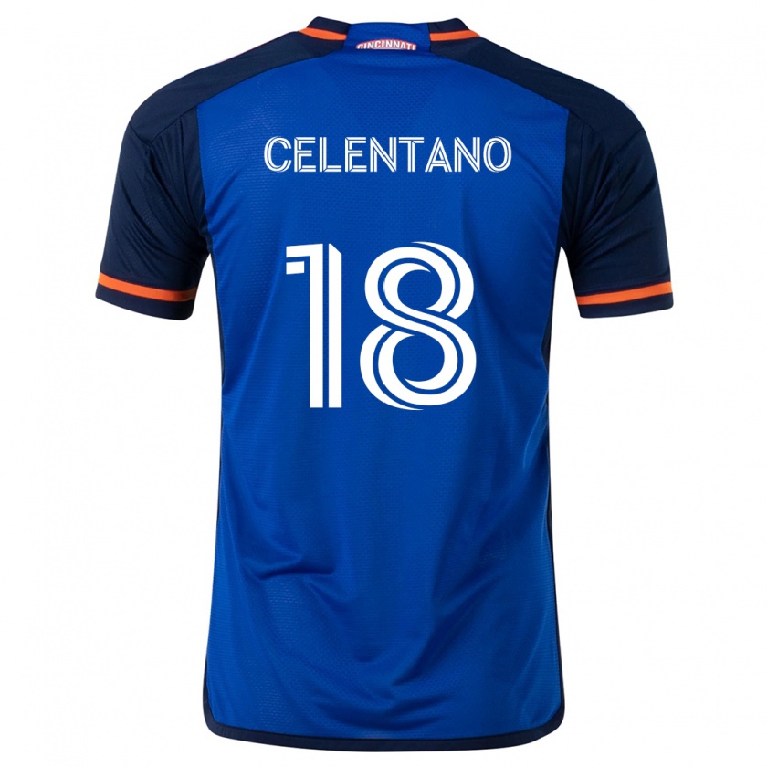 Kandiny Enfant Maillot Roman Celentano #18 Bleu Blanc Tenues Domicile 2024/25 T-Shirt